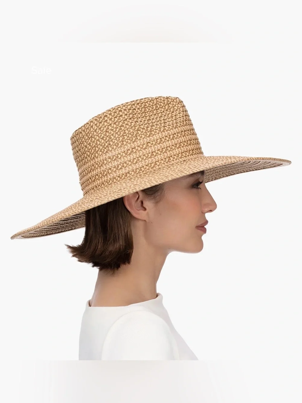 Eric Javits Sea La Vie Straw Fedora in Peanut (NWT) Retail $325 - Picture 6 of 7